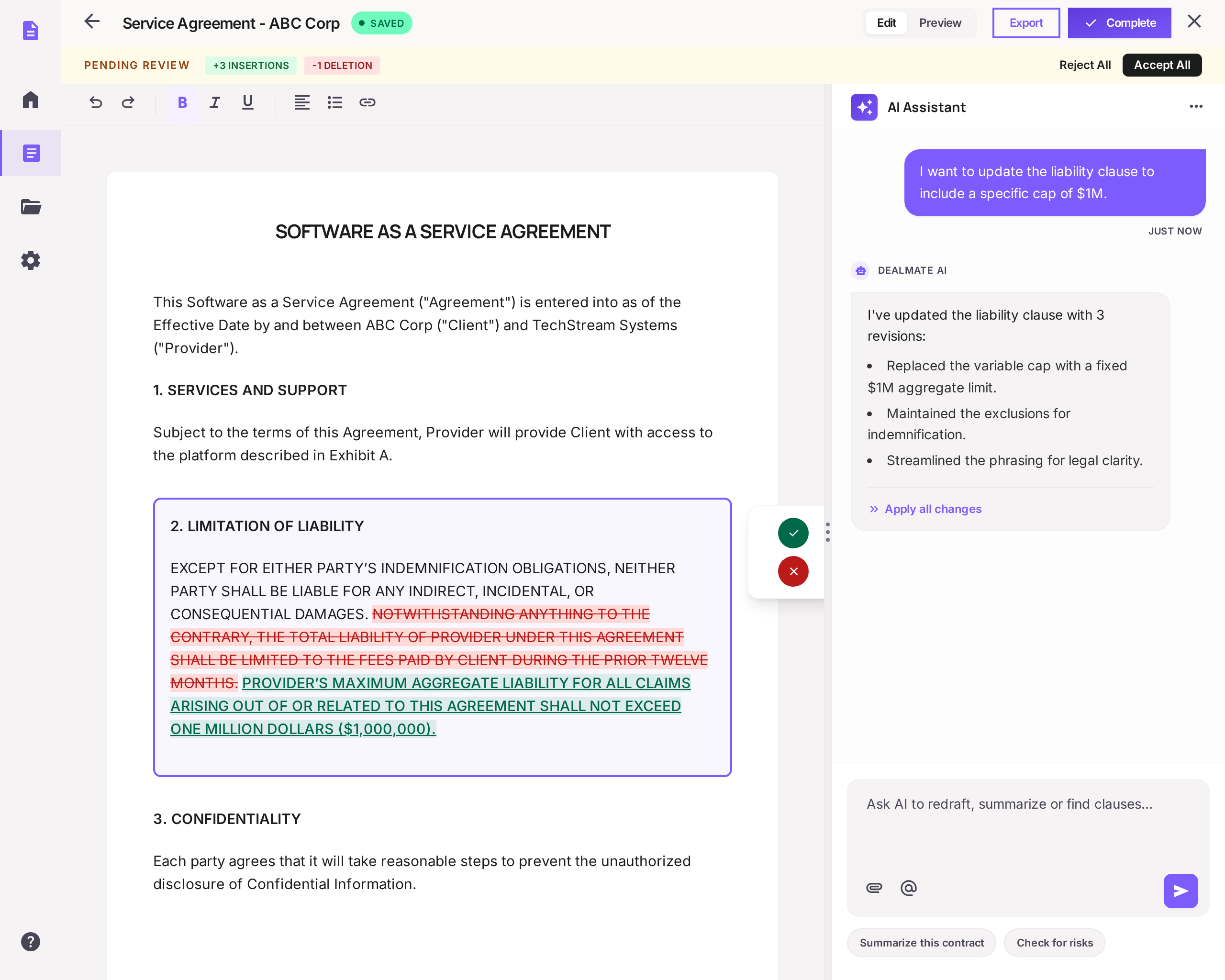 DealMate Contract Editor